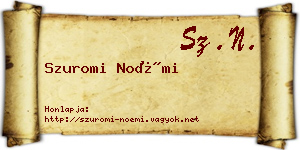 Szuromi Noémi névjegykártya
